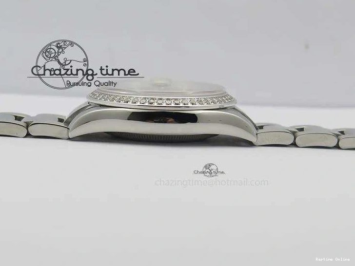 1223 Neat DateJust 36mm SS BP-Maker Best Edition Diamond Bezel White MOP Dial On SS Bracelet A2824 V 3842